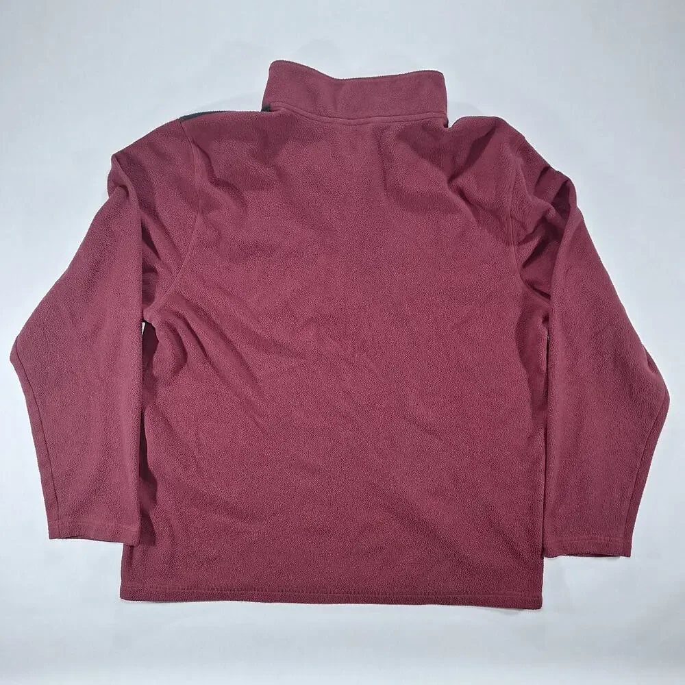 The North Face Sweatshirt Mens XL Red Maroon Fleece Pullover 1/4 Zip Long Sleeve